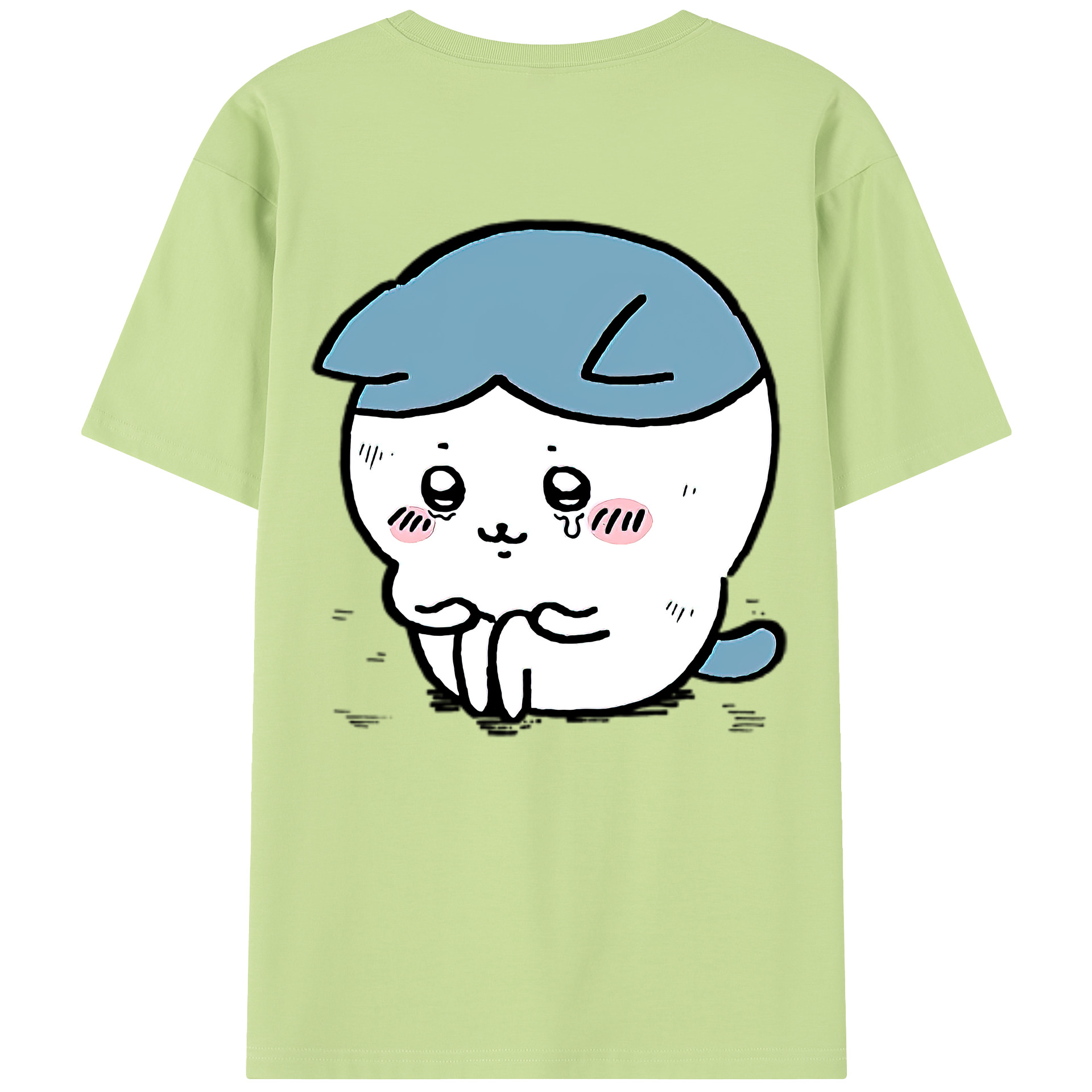 （画像用） ちいかわ ハチワレ Chii-kawa hachiware 綿100％半袖Tシャツ（背面プリント）